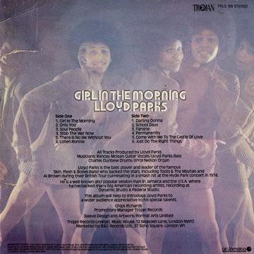 Image of Back Cover of LP - VG+/EX - LLOYD PARKS, Girl In The Morning (Trojan Records; TRLS 109, UK 1975, Laminated Sleeve), ,  - 2946236S