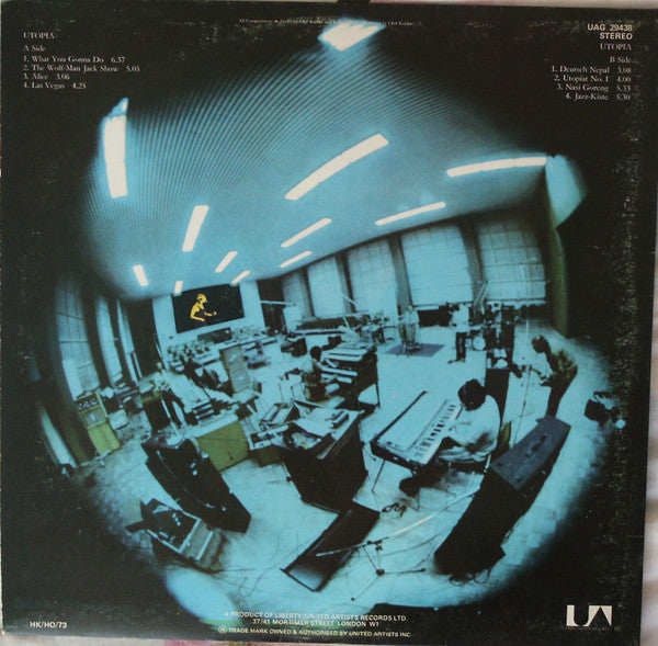 Image of Back Cover of 5144117S: LP - UTOPIA (AMON DUUL 2), Utopia (Amon Duul 2) (UA; UAG29438, UK 1973, Gatefold) Sturdy gatefold with some edge and ring wear. A couple feelable marks on disc, otherwise a VG.  VG/G+