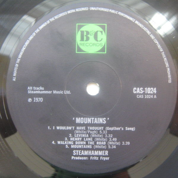 Image of Label Cover of LP - VG+/VG+ - STEAMHAMMER, Mountains (B&C; CAS-1024, UK 1970, Textured Gatefold, Stickered Sleeve), Edge Wear,  - 2826056E