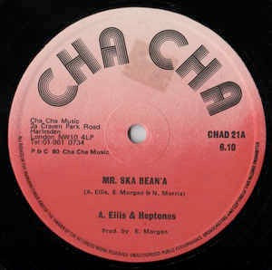 Image of Front Cover of 12" - VG/VG+ - ALTON ELLIS & THE HEPTONES, Mr. Ska Beana / Ain't No Music (Cha Cha; CHAD 21, UK 1980, Company Sleeve), Light lines only. Quite a bit of wear on company sleeve, creases etc.,  - 2346181S