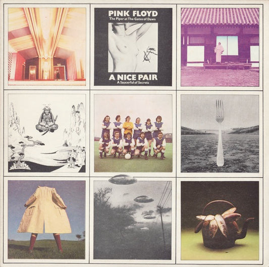 Image of Front Cover of 4915179C: 2xLP - PINK FLOYD, A Nice Pair (Harvest Green, EMI On Rim, EMI Box; SHDW 403, UK 1974 Reissue, Gatefold "Monk" Sleeve, 2 Inners, Piper & Saucerful Albums Compiled) Light hairlines.  VG/VG