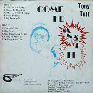 Image of Back Cover of LP - G+/G - TONY TUFF, Come Fe Mash It (Volcano; , Jamaica 1983), ,  - 3346154S