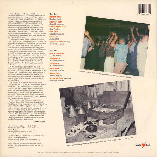 Image of Back Cover of LP - VG+/VG - VARIOUS, Downbeat The Ruler - Best of Studio 1 Killer Instrumentals - Vol 3 (Heartbeat; H8-38, US 1988, Picture Sleeve), Hairline on Side A, strong VG plays VG+,  - 1146399S