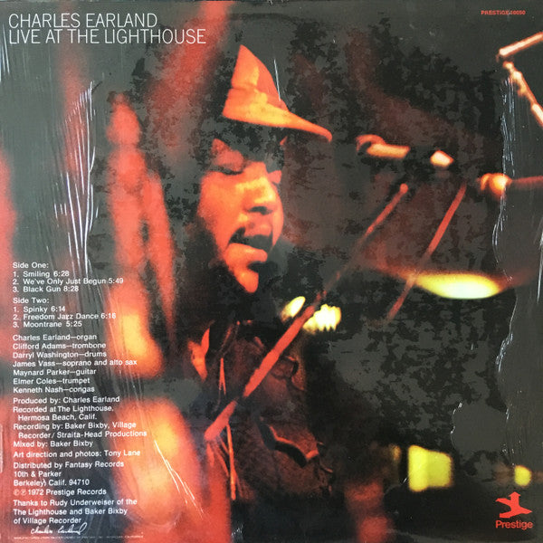 Image of Back Cover of LP - VG/VG+ - CHARLES EARLAND, Live At The Lighthouse (Prestige; PR-10050, US Reissue), Sleeve has ringwear, edgewear, small creases.,  - 3626195E