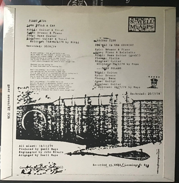 Image of Back Cover of 3914149C: 7" - SWELL MAPS, Let's Build A Car (Rough Trade; RT 036, UK 1980, Laminated Flipback Sleeve)   VG/VG