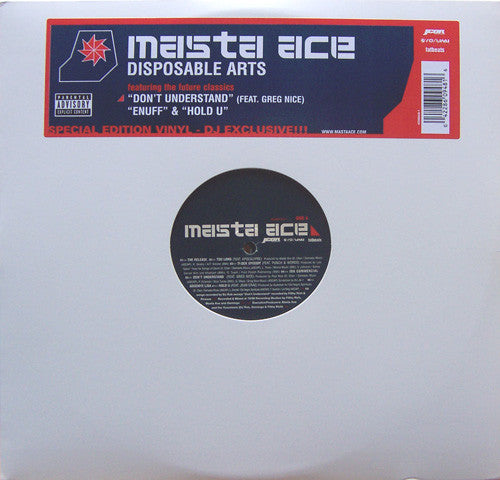 Image of Front Cover of 2xLP - VG/G+ - MASTA ACE, Disposable Arts (JCOR; 422860948-1, US 2001, Stickered Plain Sleeve), Marks on disc. Plays well above grade. Sticker residue on labels & run out groove. Ringwear on sleeve.,  - 3726249E