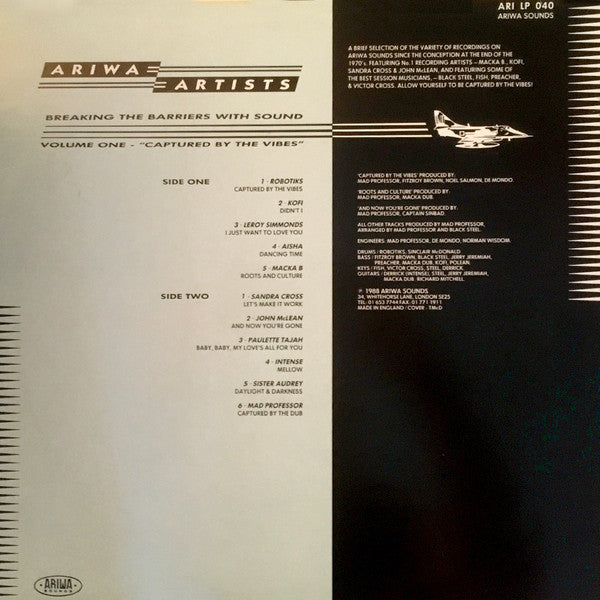 Image of Back Cover of LP - VG/VG+ - VARIOUS ARTISTS, Breaking The Barriers With Sound  Volume One - Captured By The Vibes (Ariwa; ARILP040, UK 1988), ,  - 1215460C
