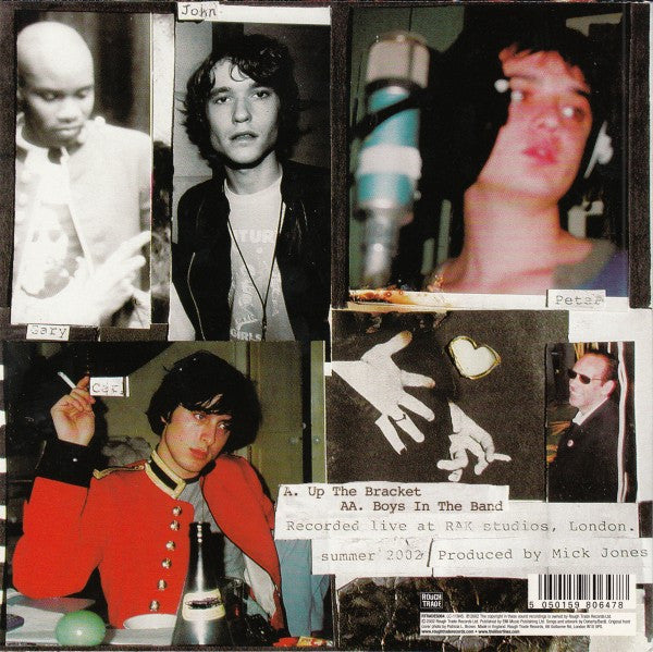 Image of Back Cover of 5025241E: 7" - THE LIBERTINES, Up the Bracket / Boys in the Band (Rough Trade; RTRADES064, UK 2002, Picture Sleeve) Strong VG, Slight Sticker Damage To Sleeve  VG+/VG