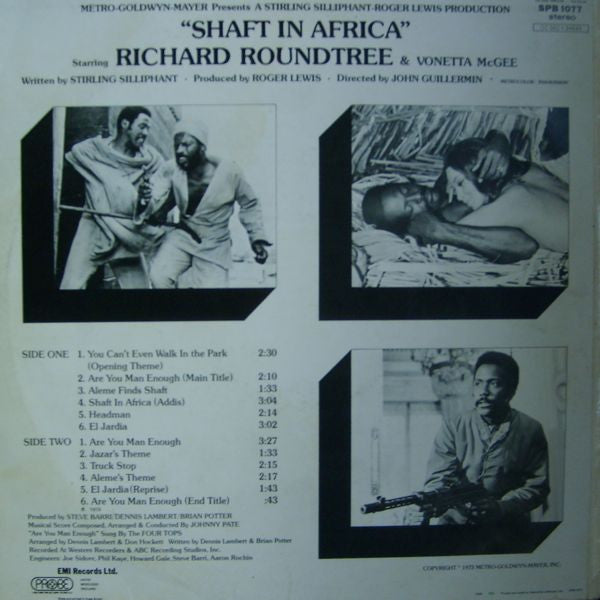 Image of Back Cover of LP - VG/G+ - JOHNNY PATE (WITH THE FOUR TOPS), Shaft in Africa (Probe; SPB 1077, UK 1973, Laminated Front Sleeve), Light marks only,  - 3716079C