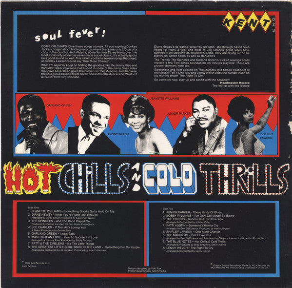 Image of Back Cover of LP - G+/G+ - VARIOUS, Hot Chills Cold Thrills (Kent; 023, UK 1984), ,  - 4725052E