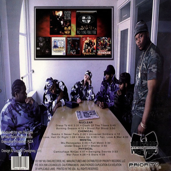 Image of Back Cover of 2xLP - VG/G+ - KILLARMY, Silent Weapons For Quiet Wars (Wu-Tang; P1 50633, US 1997), Discs marked and hairlined. Sleeve in ripped shrink with minor corner wear. ,  - 3516231C