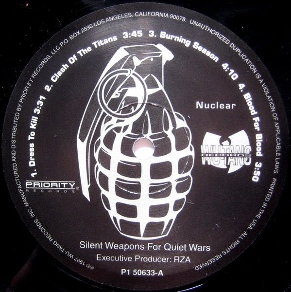 Image of Label Cover of 2xLP - VG/G+ - KILLARMY, Silent Weapons For Quiet Wars (Wu-Tang; P1 50633, US 1997), Discs marked and hairlined. Sleeve in ripped shrink with minor corner wear. ,  - 3516231C