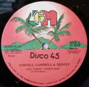 Image of Front Cover of 12" - /VG - CORNELL CAMPBELL & TRINITY, Two Timer / Video Man (Joe Gibbs Music; JGMD-8123, US 1980, Plain Sleeve), Some pressing flaws to disc.,  - 2416357C