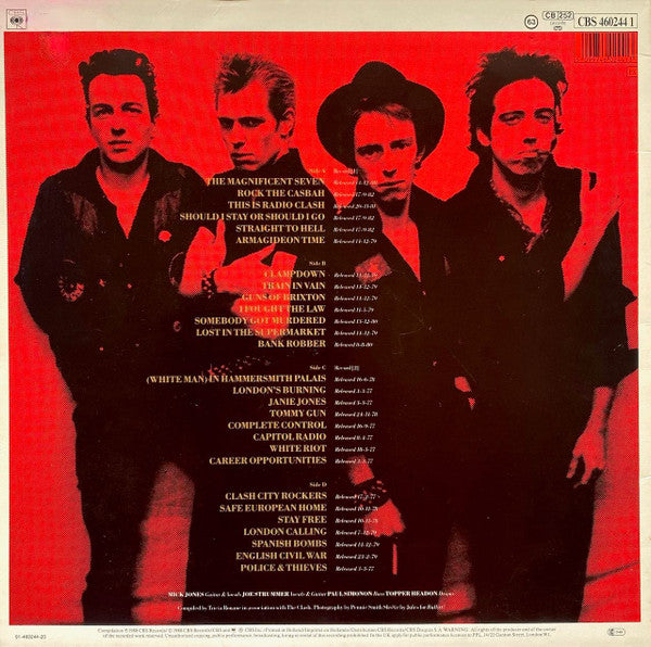 Image of Back Cover of 0125310E: 2xLP - THE CLASH, The Story Of The Clash - Volume 1 (CBS; 460244 1, Europe 1988, 2 Inners) Strong VG+, Stickered Sleeve  VG+/VG+