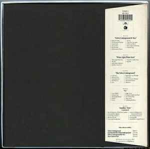 Image of Back Cover of 5xLP - VG/VG - THE VELVET UNDERGROUND, The Velvet Underground (Polydor; VUBOX 1, UK 1986, Hype Stickered Box Set, Booklet, With Bonus LP), Most discs VG+, Another View is VG with light hairline marks, A few wispy marks on some sides, Glossy discs, Box has a split on upper left corner. Hype sticker stuck inside box, With booklet. ,  - 2616111C