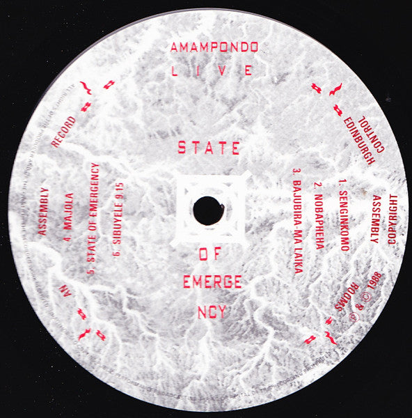Image of Label Cover of 4624012E: LP - AMAMPONDO, State Of Emergency (Assembly; ASS 1, UK 1988)   VG+/VG+