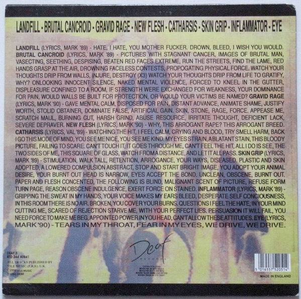 Image of Back Cover of 4914163C: LP - PITCH SHIFTER, Industrial (Deaf Records; DEAF 05, UK 1991, Inner) Light marks, plays well.  Sleeve in good shape, includes inner sleeve and merch sheet  VG/G+