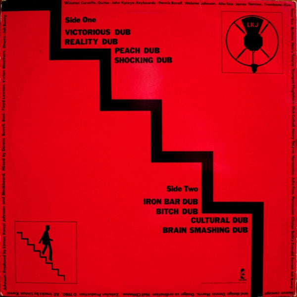 Image of Back Cover of LP - G+/G+ - LINTON KWESI JOHNSON, LKJ In Dub (Island; ILPS9650, UK 1980, Company Inner), Edge wear and sticker residue. Hairlines across both sides of disc.,  - 3346257S