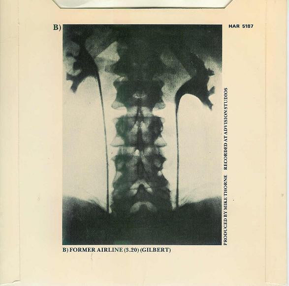 Image of Back Cover of 7" - VG+/EX - WIRE, A Question of Degree / Former Airline (Harvest Green; HAR5187, UK 1979, Picture Sleeve), Sleeve Creased,  - 0326221E