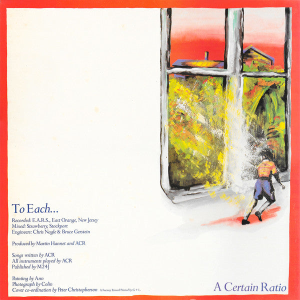 Image of Back Cover of LP - VG/VG - A CERTAIN RATIO, To Each... (Factory; FACT 35, UK 1981, Gatefold), ,  - 3816191C
