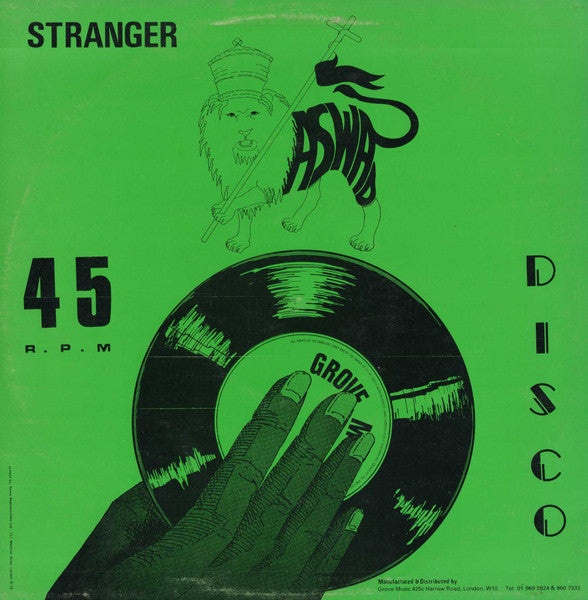 Image of Back Cover of 12" - G+/VG - ASWAD, It's Not Our Wish / Stranger (Grove Music; GMDM 9, UK 1978, Picture Sleeve, Green Vinyl), ,  - 3016319C