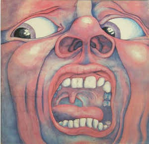 Image of Front Cover of LP - G+/G - KING CRIMSON, In The Court of the Crimson King - An Observation By King Crimson (Island Pink/i logo; ILPS 9111, UK 1969, E J Day Gatefold Sleeve, Phonodisc Pressing), Surface Noise. Bottom Seam Split, General Wear on Sleeve,  - 4026331E