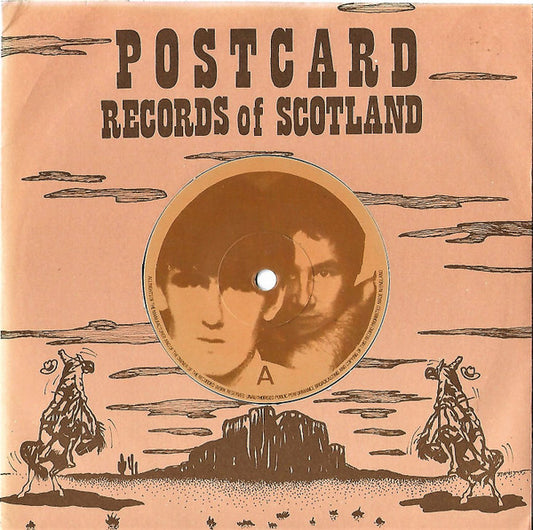 Image of Front Cover of 7" - VG+/VG+ - THE GO-BETWEENS, I Need Two Heads / Stop Before You Say It (Postcard Tan; Postcard80-4, UK 1980 Reissue, Company Sleeve), ,  - 1826288E
