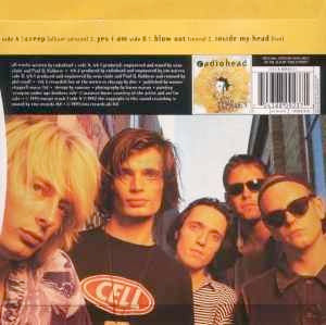 Image of Back Cover of 7" EP - VG/VG+ - RADIOHEAD, Creep (Parlophone; R 6359, UK 1993, Picture Sleeve, Clear Vinyl), A little wear to sleeve opening, vinyl has a tiny, tiny warp.,  - 2916106C