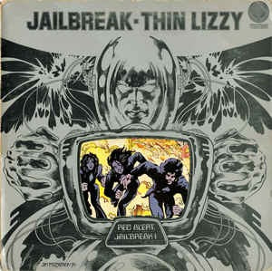 Image of Front Cover of LP - VG/VG+ - THIN LIZZY, Jailbreak (Vertigo Spaceship; 9102 008, UK 1976, Die Cut Gatefold Sleeve, First UK release. Tich and Quackers / Manchester United Runouts), ,  - 2946225S