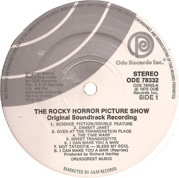 Image of Label Cover of LP - VG+/VG - VARIOUS, Rocky Horror Picture Show - OST (Ode; ODE78332, UK 1975, Laminated Sleeve, "Eddie's Teddy" Misprint On Rear Sleeve), Strong VG, "Rose Tint..." On Label, Pinched Spine Ends,  - 2326139E