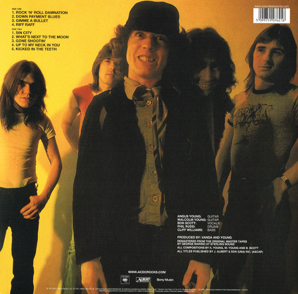 Image of Back Cover of LP - VG+/EX - AC/DC, Powerage (Epic; 5107621, UK 2003 Reissue, Inner, 180 Gram Vinyl Remaster), ,  - 3926283E