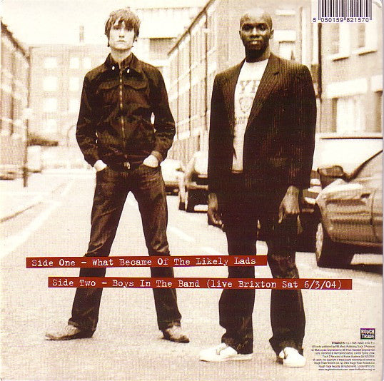 Image of Back Cover of 7" - VG/VG+ - THE LIBERTINES, What Became of the Likely Lads / Boys in the Band (Live) (Rough Trade; RTRADES215, UK 2004, Picture Sleeve, No Poster), Strong VG+, Damage To Sleeve Opening, Stickered Sleeve,  - 2526484E