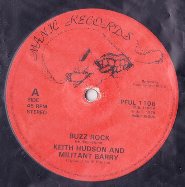 Image of Front Cover of 12" - /G+ - KEITH HUDSON, Buzz Rock (Manic; PFUL1106, UK 1979), Lots of light marks on either side, surface noise throughout.,  - 3646432S