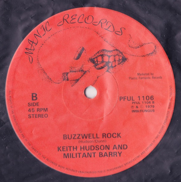 Image of Back Cover of 12" - /G+ - KEITH HUDSON, Buzz Rock (Manic; PFUL1106, UK 1979), Lots of light marks on either side, surface noise throughout.,  - 3646432S