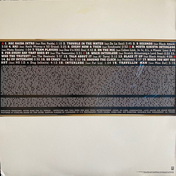 Image of Back Cover of 2xLP - VG+/VG+ - DJ HONDA, HII (Relativity; 1613-1, US 1998), Shrink-wrap; a sticker on plastic at back,  - 2816367C