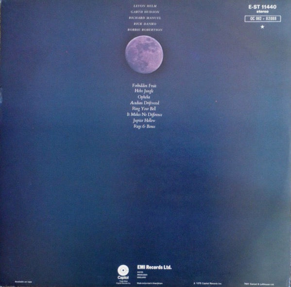 Image of Back Cover of LP - VG/VG - BAND, Northern Lights - Southern Cross (Capitol Orange; EST11440, UK 1975, Insert), ,  - 2826224E