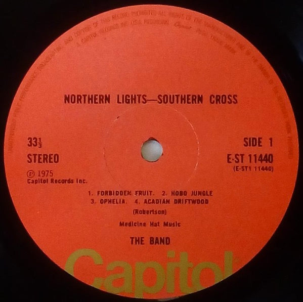 Image of Label Cover of LP - VG/VG - BAND, Northern Lights - Southern Cross (Capitol Orange; EST11440, UK 1975, Insert), ,  - 2826224E