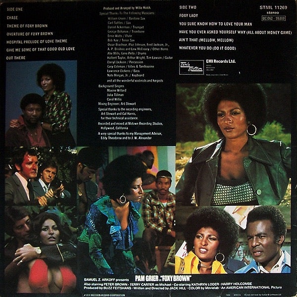 Image of Back Cover of 5015254C: LP - WILLIE HUTCH, Foxy Brown (Tamla Motown; STML 11269, UK 1974) Sleeve has some light ring wear. Disc has only a few light marks. Solid VG across the board.  VG/VG
