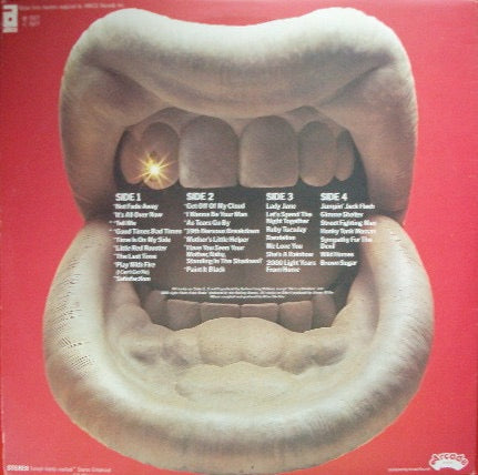 Image of Back Cover of 1944006S: 2xLP - THE ROLLING STONES, Get Stoned (Arcade; ADEP32, UK 1977, Gatefold) Edge and ring wear with price sticker residue. Sturdy sleeve. Discs are strong VG, close to VG+.  G+/VG