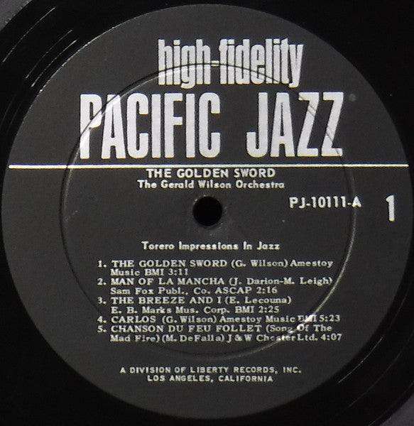 Image of Label Cover of LP - VG/VG+ - GERALD WILSON ORCHESTRA, Golden Sword (Pacific Jazz; PJ-10111, US 1966, Gatefold, Mono), Ring Wear,  - 2826186E