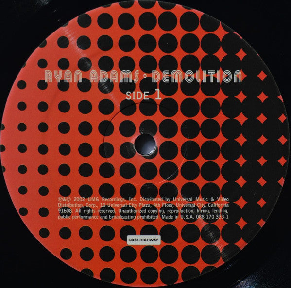 Image of Label Cover of LP - VG+/VG+ - RYAN ADAMS, Demolition (Lost Highway; 088 170 333-1, US 2002), Strong VG+, Sticker Stuck to Sleeve,  - 1726233E