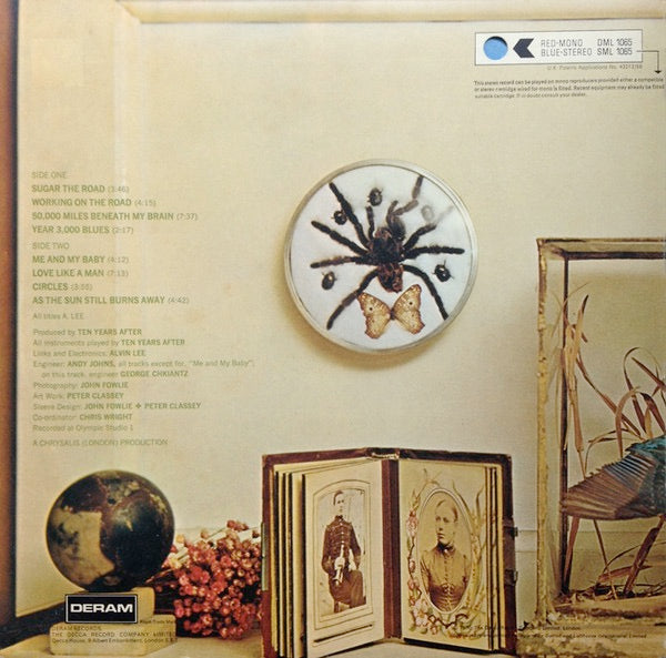 Image of Back Cover of 5044333S: LP - TEN YEARS AFTER, Cricklewood Green (Deram Small Red/White; SML 1065, UK 1970, Gatefold With Indicator Hole, Blue Sereo Indicator Inner, No Poster) Light edge wear, crease down the spine, name written on A side label  VG/VG+