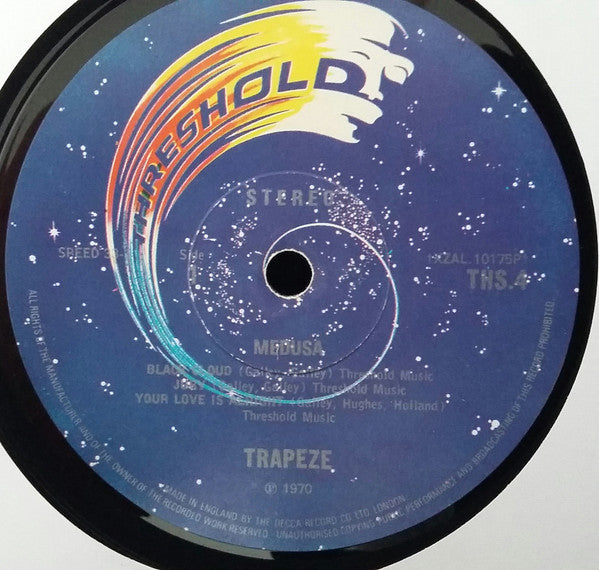 Image of Label Cover of LP - VG+/VG+ - TRAPEZE, Medusa (Threshold Dark Blue Label; THS4, UK 1970, Laminated Gatefold Sleeve), ,  - 1226073E