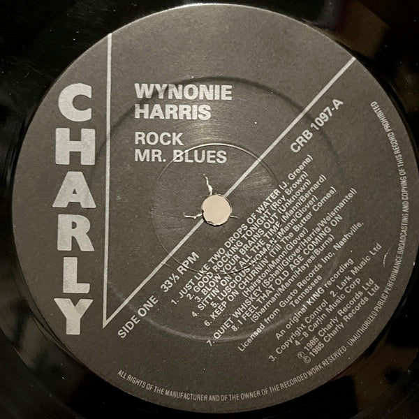 Image of Label Cover of LP - EX/EX - WYNONIE HARRIS, Rock Mr. Blues (Charly; CRB1097, UK 1985), ,  - 0726039E