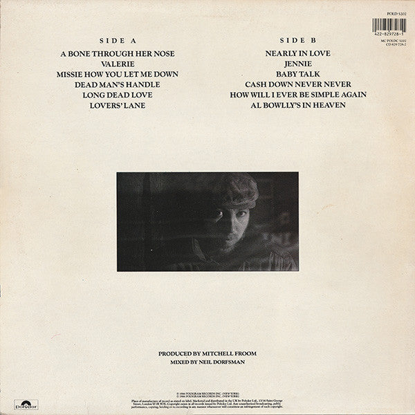 Image of Back Cover of LP - VG/VG+ - RICHARD THOMPSON, Daring Adventures (Polydor Red Labels; POLD5202, UK 1986, Insert), ,  - 3816456C