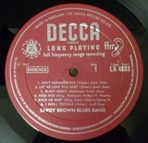 Image of Label Cover of LP - VG/VG - SAVOY BROWN BLUES BAND, Shake Down (Decca Red Unboxed; LK4883, UK 1967, Mono), ,  - 1246134S