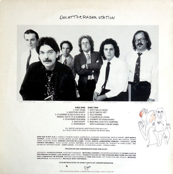 Image of Back Cover of LP - VG/VG - CAPTAIN BEEFHEART, Doc at the Radar Station (Virgin Green/Red; V2172, UK 1980), ,  - 2946298S