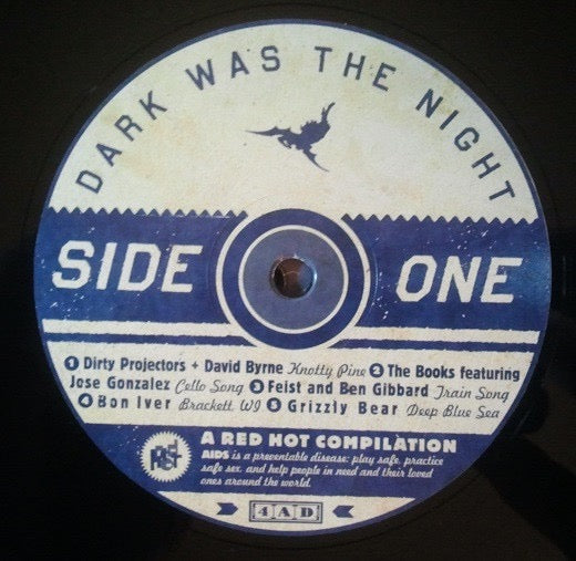 Image of Label Cover of 3xLP - VG+/VG+ - VARIOUS, Dark Was the Night (4AD/ Red Hot; DAD2835, US 2009, Textured Gatefold Sleeve), , 4AD COMPILATIONTHE NATIONALSUFJAN STEVENSYO LA TENGOARCADE FIRE ETC - 3746004S