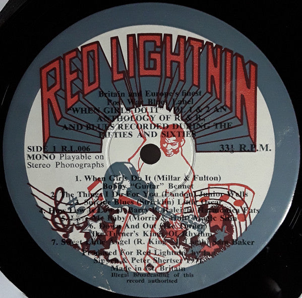 Image of Label Cover of 2xLP - VG+/EX - VARIOUS, When Girls Do It (Red Lightnin'; R.L.006, UK 1971, Textured Gatefold Sleeve), ,  - 2926143E