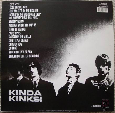 Image of Back Cover of LP - VG/VG - THE KINKS, Kinda Kinks (PRT; 6.26671, Germany 1987 Reissue, Mono), ,  - 3526253E